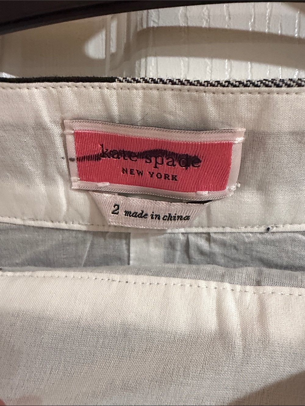 Kate Spade NY Linen Blend Gingham Belted Midi Skirt Black White 2 NWOT $328 - Picture 3 of 5